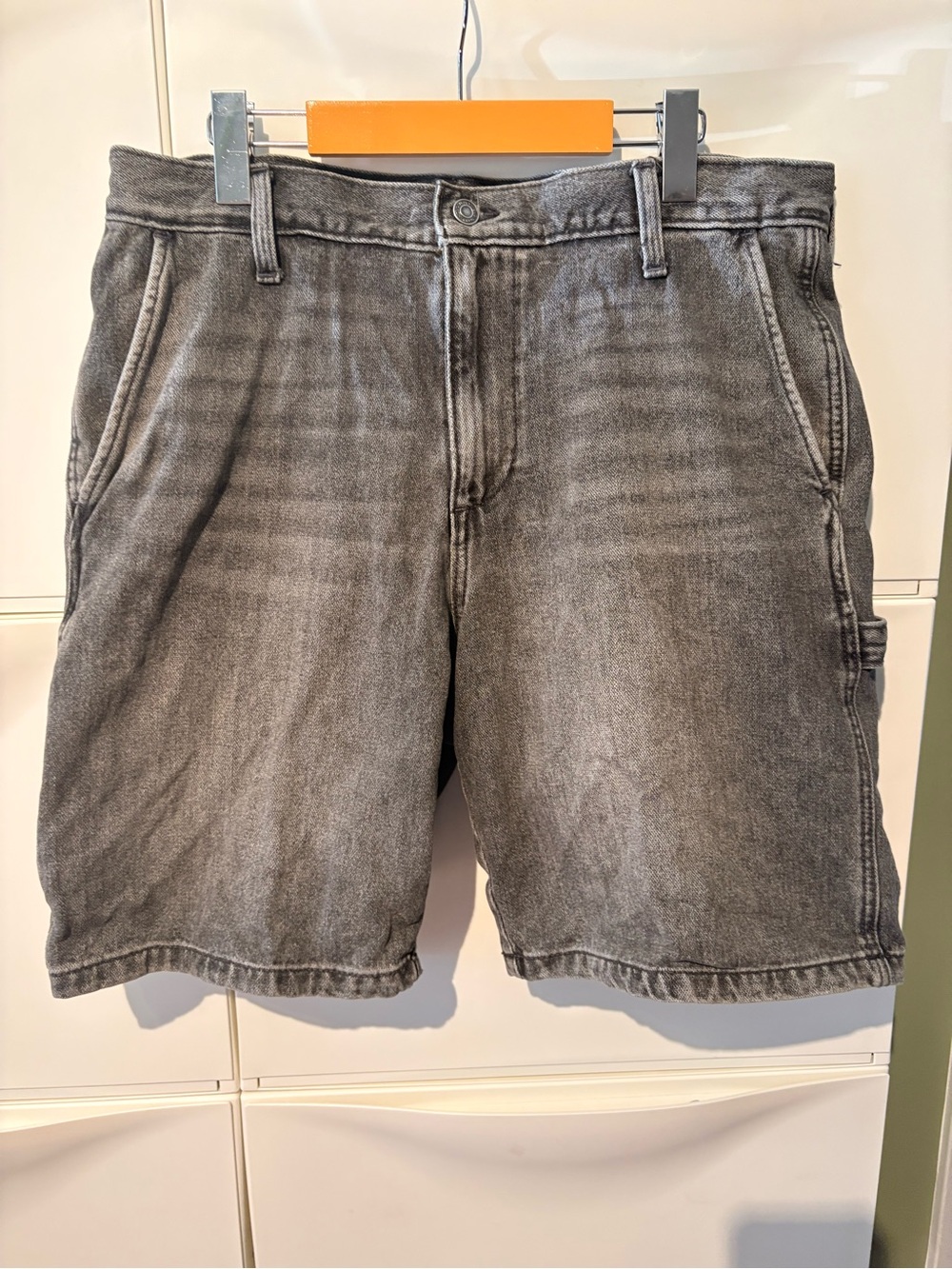Old Navy Men's Washed Black/Grey Denim Shorts